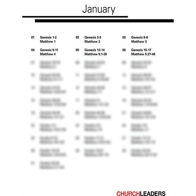 Pastor's Bible in a Year Reading Plan